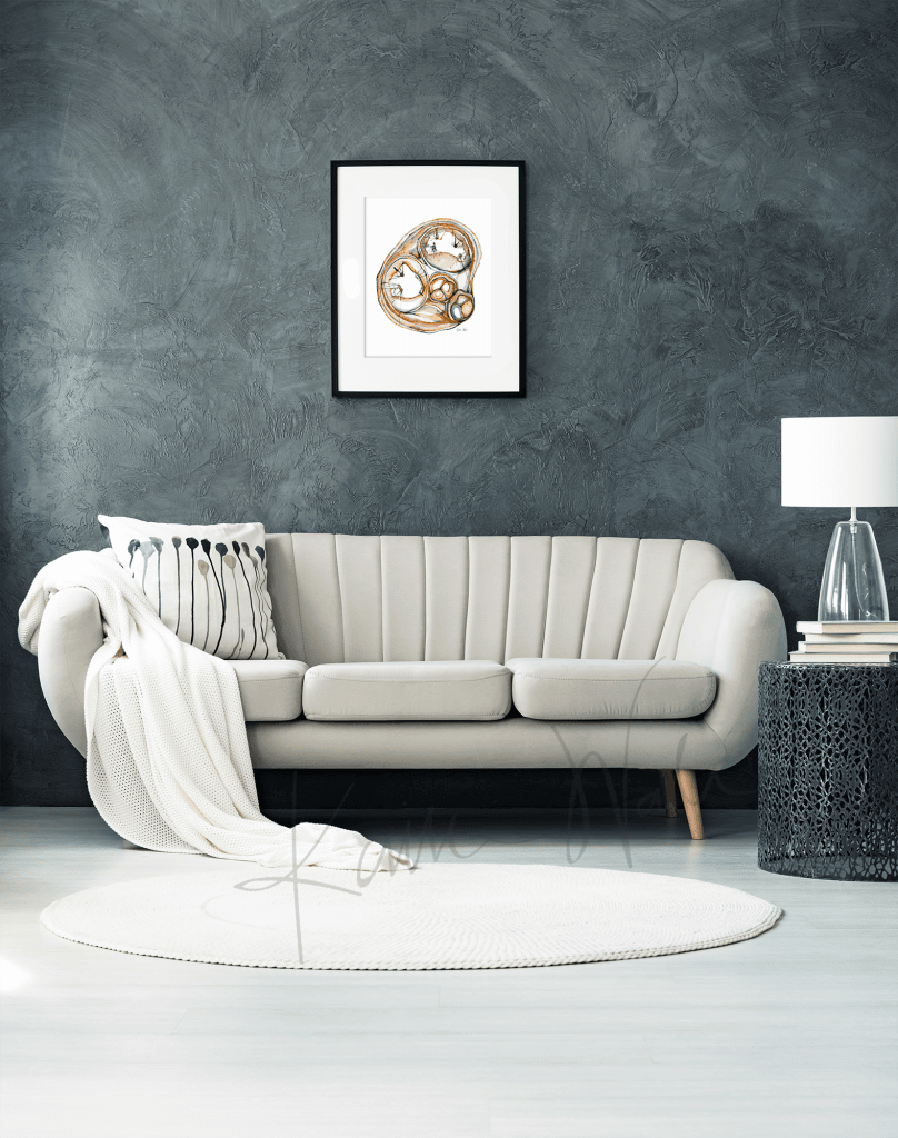 Cross Sectioned Heart Print Watercolor- gift for doctor- gift for medical student- anatomy art