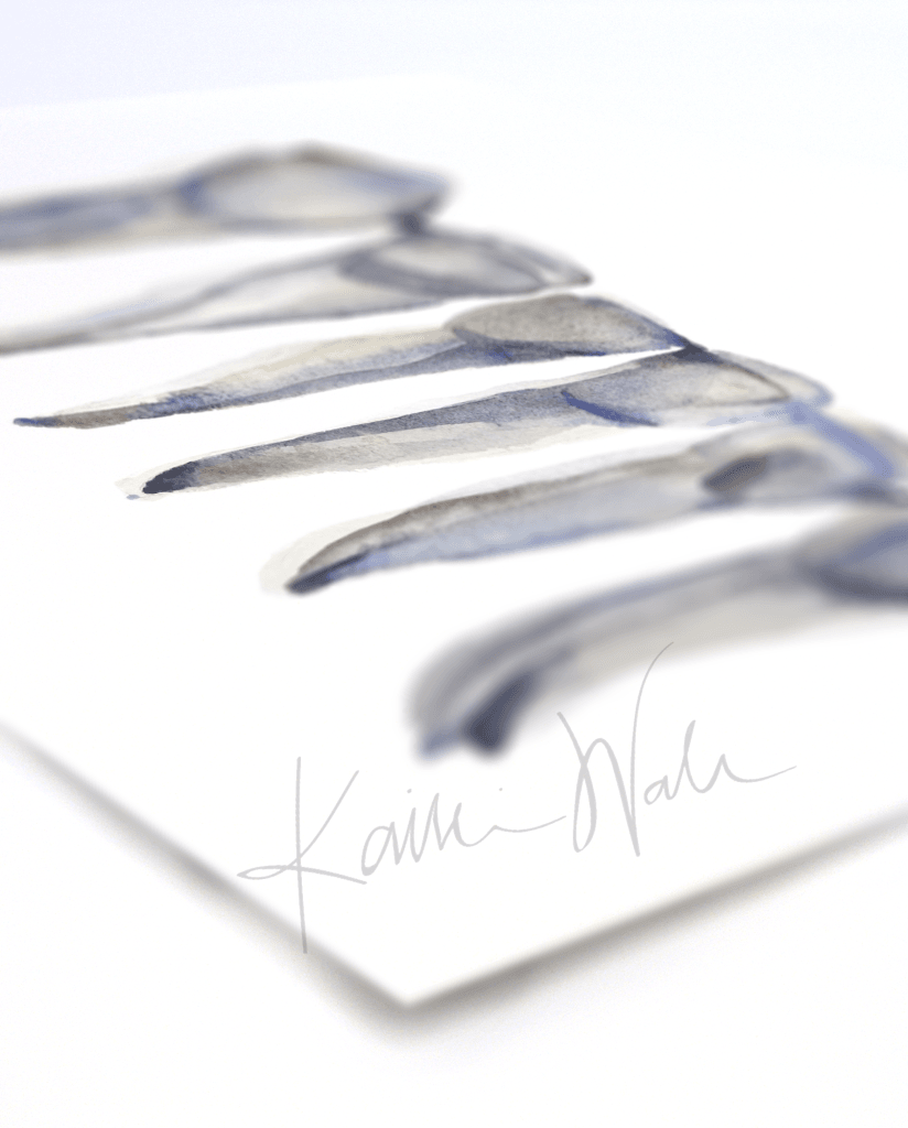 Blue Gray Incisors Print Watercolor- Professional Anatomy Art- Clinic Decor- Gift for Dentist