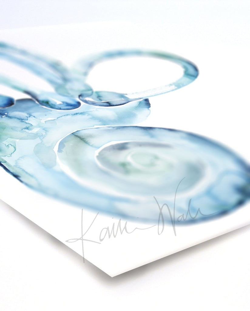 Inner Ear Print Watercolor