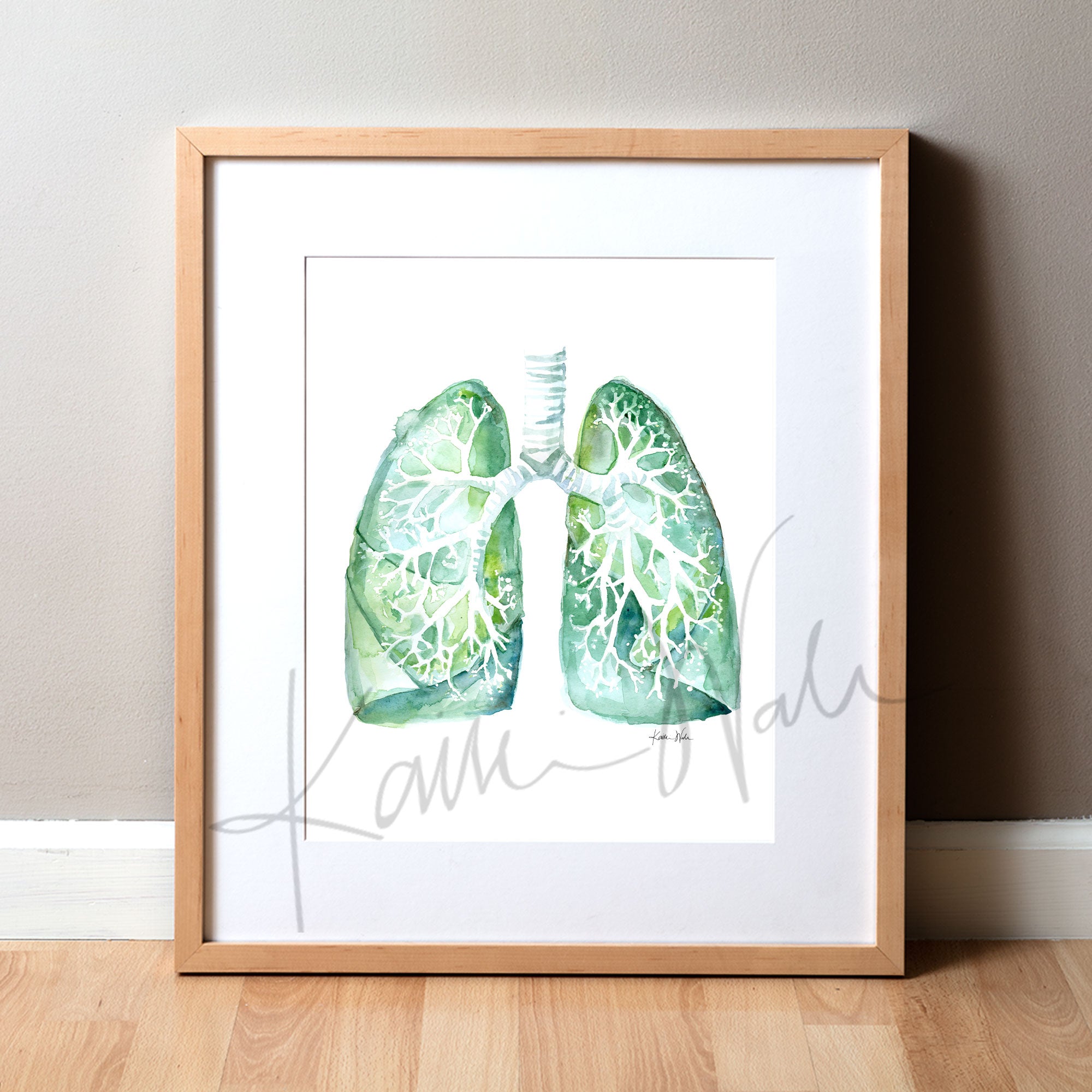 Lung Disease Prevention Watercolor Print - Lyon Road Art