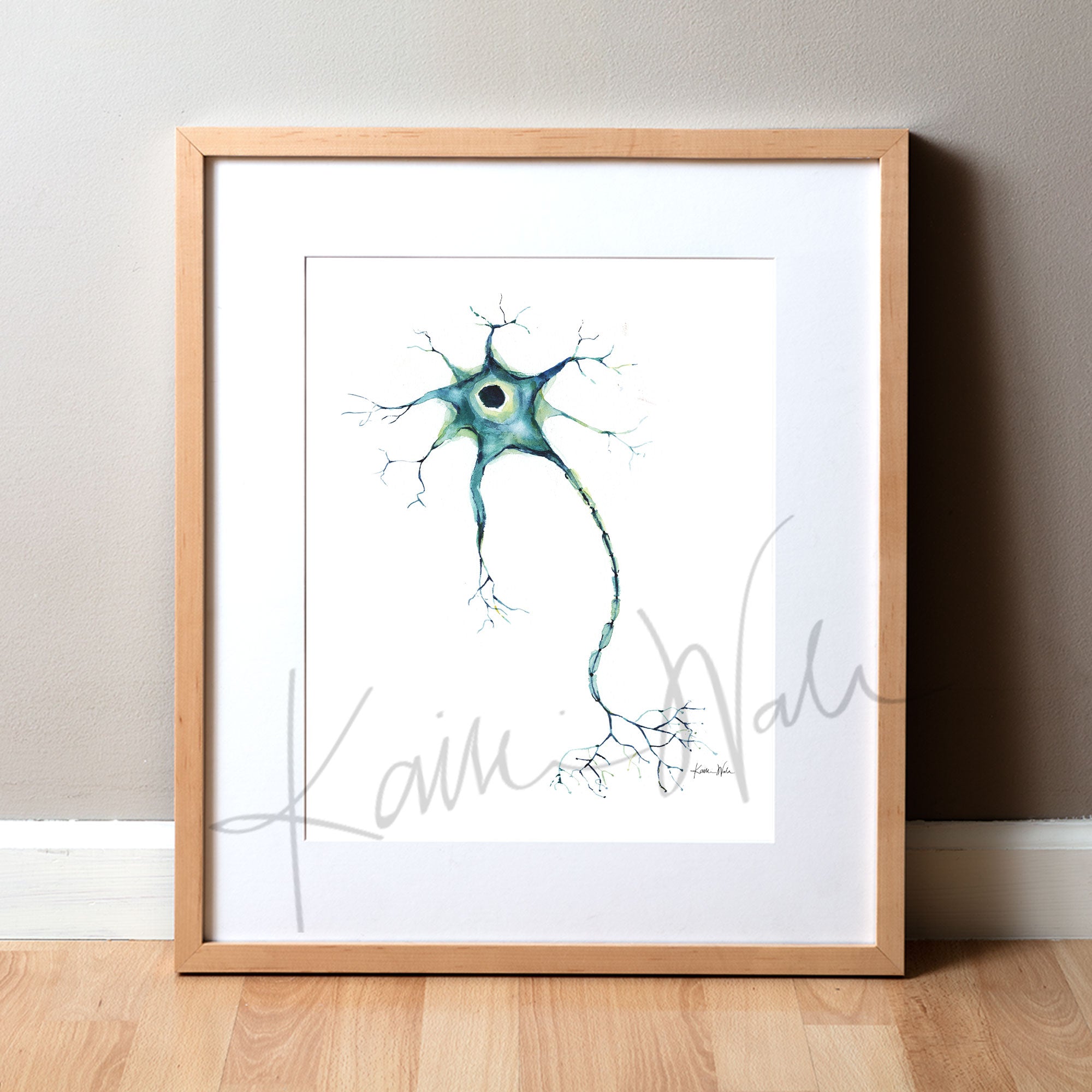 Nerve Cell Watercolor Print – Lyon Road Art