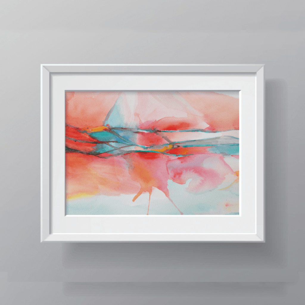 Brachial Plexus In Red Print Watercolor. Flow-y paint choice to give a subtle anatomy art reference. Gift for doctor, nurse or student