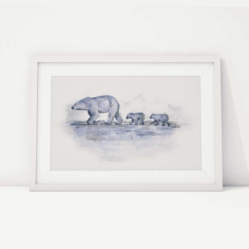 Polar Bears Print Watercolor