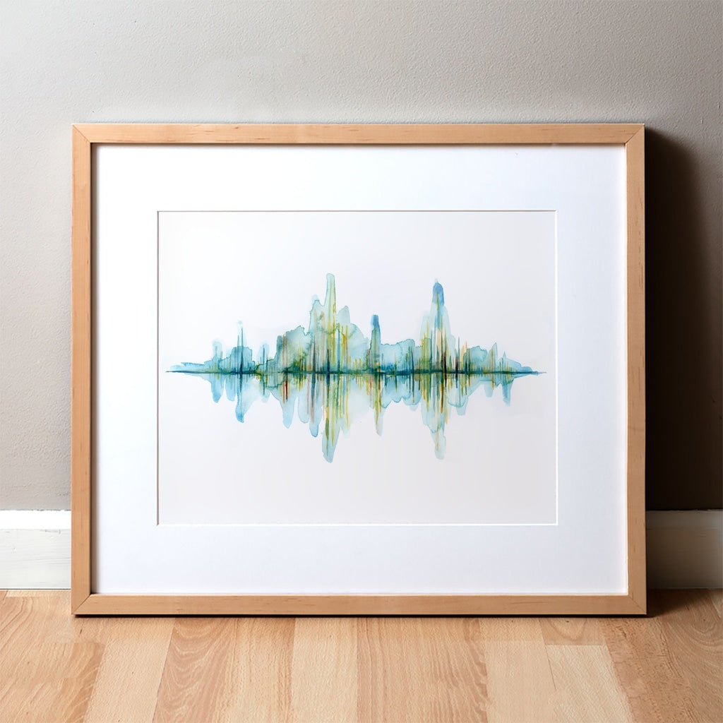 Sound Waves Watercolor Print